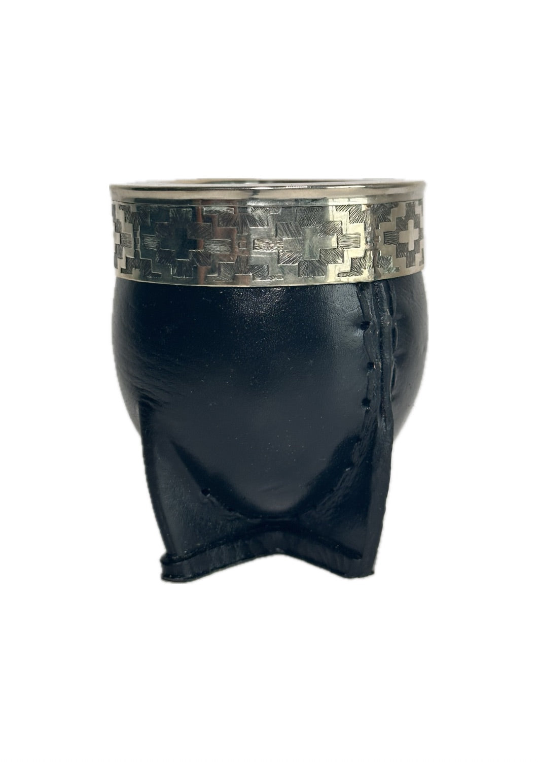 Mate Cup Argentino Imperial Negro Liso sin base.(With Straw)