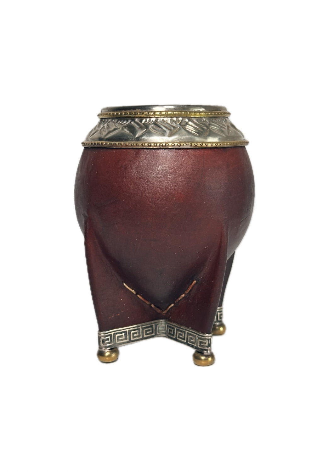 Mate Cup Argentino Torpedo con fleje de bronce y base.(With Straw)