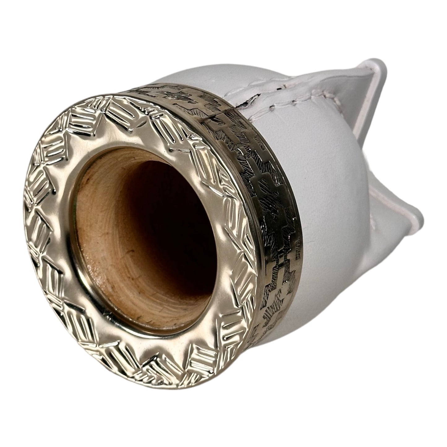 Mate Cup Argentino Imperial White. (With Straw)