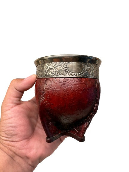 Mate Cup Argentino Imperial Floreado sin base.(With Straw)
