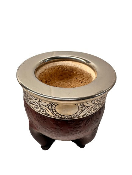 Mate Cup Argentino Imperial Floreado sin base.(With Straw)