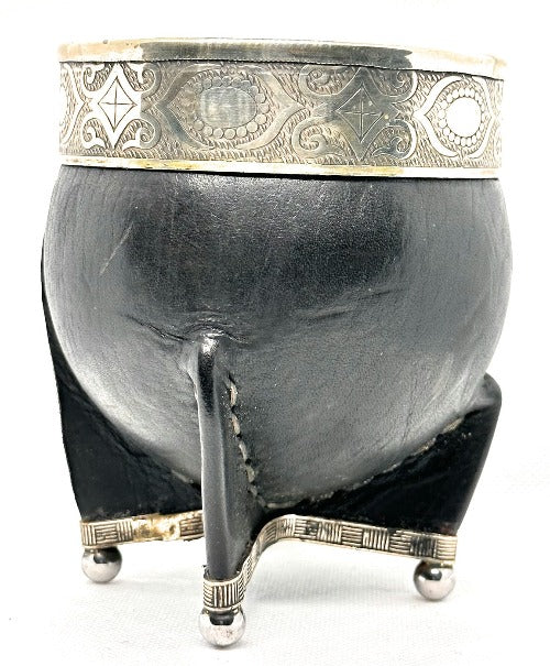 Mate Cup Argentino Imperial Con Base Black.(With Straw)