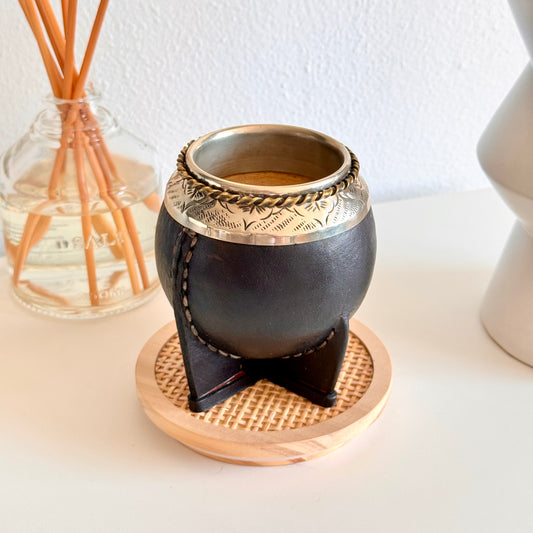 Mate Cup Argentino Torpedo sin base-con fleje de Bronce. (With Straw)